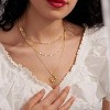 Layered Gold Necklaces for Women - HTUTWOO™ 14K Gold Silver Plated Trendy Circle Paperclip Chain Pendant Choker Necklace, for Everyday Wear - 3 of 4