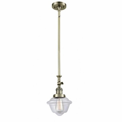 Oxford - 1 Light Stem Hung Tiltable Mini Pendant In Traditional Style-12 Inches Tall and 7.5 Inches Wide