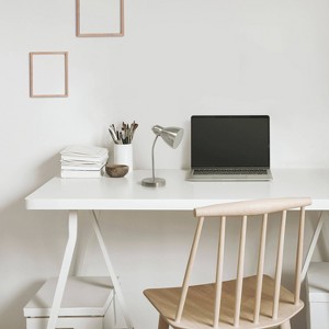Creekwood Home Sleek Essentials 18.8" Flexible Gooseneck Desk Lamp Brushed Nickel Finish - 1 of 4
