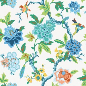 RoomMates Candid Moments Peel and Stick Wallpaper Blue: Temporary Removable Vinyl, Self-Adhesive, 28 Sq Ft Coverage - 1 of 4