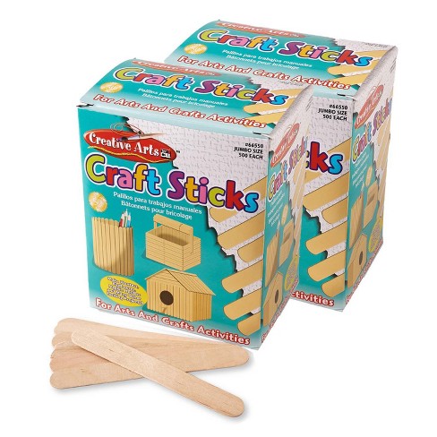 Charles Leonard Creative Arts Jumbo Craft Sticks, Natural, 500 Per Pack, 2  Packs : Target