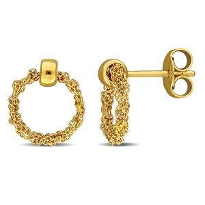 EVERLY JEWELRY | Yellow Plated Sterling Silver 2.2mm Curb Link Chain Drop Earrings - 1 of 4
