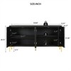 SKRAN 60" Sideboard Buffet Cabinet, Handleless Press-to-Open Design,Carved Credenza Storage Cabinet with 4 Doors for Living Room - 3 of 4