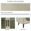 XIYUYEU Modern Unique TV Stand with 4 Fluted Glass Doors,Storage Entertainment Console Center for TV - 4 of 4