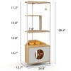 Kumasinova Corner Cat Tree Tower with Feeding Station,Cat Tower with Scratching Post,Multi-Functional Cat Condo with Platforms,Cat Furniture,White - 2 of 4