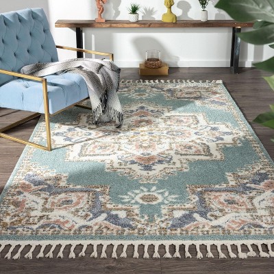 Luxe Weavers Medallion Southwestern Fringe Area Rug