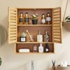 VEVOR Bathroom Wall Cabinet, 2 Doors and Adjustable Shelf, Over the Toilet Storage Medicine Cabinet Wall Mounted,with Shelves and Open Partition,Brown - 2 of 4