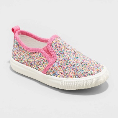 7 Glitter Ice Cream Slip On Sneakers Pink NEW Cat & Jack Toddler Girls Size 5