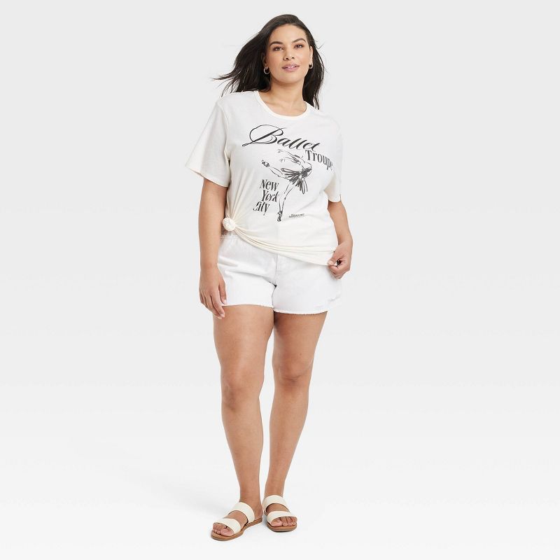 Women's NYC Ballet Short Sleeve Graphic T-Shirt - Ivory, 3 of 4