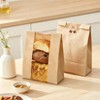 EcoSummer 250-Pack Kraft Bakery Bags with Window & Stickers – Greaseproof, Leakproof for Bread, Cookies & Pastries. - 3 of 4