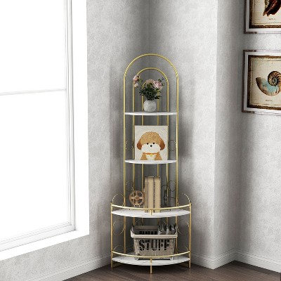 Hommoo 4-Tier Corner Bookshelf