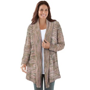 Woman Within Multi Marled Cardigan - 1 of 4