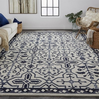 Ivory Hand-Tufted Wool Rectangular Area Rug