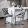 26" Counter Height Bar Stools Set of 2, Modern Velvet Barstools Upholstered Kitchen Island Chairs with Sturdy Chromed Metal Base Legs - 2 of 4