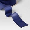 30' Christmas Fabric Ribbon Navy Satin - Wondershop™ - 3 of 3