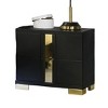 Vynxaria Contemporary 2-Drawer Nightstand - Bracketed Metal Legs, Ball-Bearing Glides, Dust-Proof Cases, Bedroom Furniture - 3 of 4