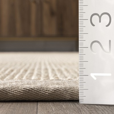 Handmade Natural Wool and Cotton Rectangular Area Rug
