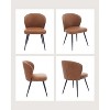 Mid Century Modern Dining Chairs Set of 2, Upholstered PU Leather Kitchen Chairs with Comfortable Stitching Seat for Dining Room, Living Room - 4 of 4