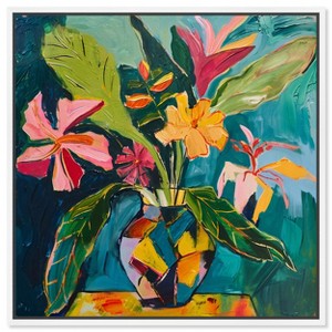 Art Remedy Vase of Bright Tropical Flowers II Vase Paintings Framed - 1 of 4