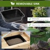 Dracelo Potting Bench Table, Garden Work Bench, Workstation with Metal Sieve Screen, Natural - 4 of 4