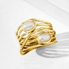 Ross-Simons 5x7mm Cultured Semi-Baroque Pearl Multi-Row Ring in 18kt Gold Over Sterling - 4 of 4