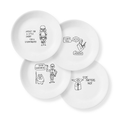 Corelle Star Wars 8.5" 4pk Glass Lunch Plates