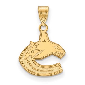 Black Bow Jewelry 10k Yellow Gold Vancouver Canucks NHL Small Pendant - 1 of 3