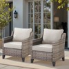 Belord All-Weather Rattan Wicker Patio Chairs Set of 2, Outdoor Chairs with Thick Cushions for Porch, Balcony, Deck, and Garden - 3 of 4