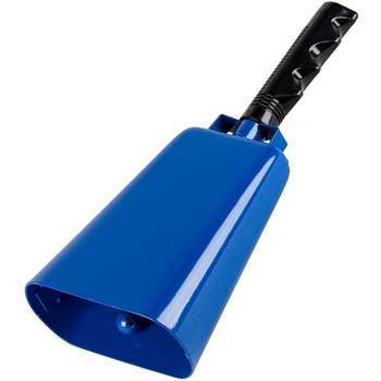 2 Pack Large Blue Metal Cowbells Noise Makers for Football Games - 9 Inch  Hand Percussion Instrument with Handles for Sporting Events, Graduations,  Stadiums
