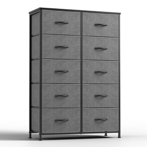 CENGHU Chest of Drawers Tall Dresser, Closet Organizer and Storage with 10 Fabric Drawers Metal Frame and Wooden Top, Ajustable Feet - 1 of 4