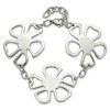 Black Bow Jewelry Stainless Steel Polished Flowers Bracelet, 8 Inch - image 3 of 4