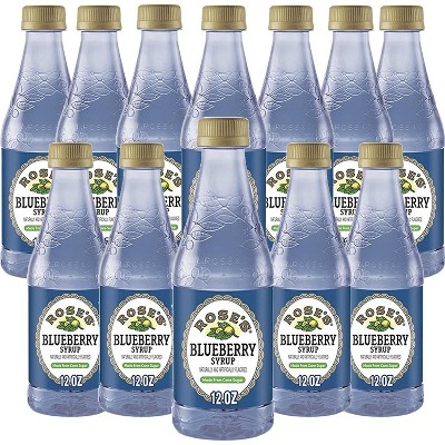 Rose’s Blueberry Syrup 12 Pack 12 OZ Bottle, | Perfect for Cocktails, Beverages, and Mixers