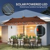 Double-sided Outdoor Patio Umbrella with Solar Lights and Base, Dining Table Umbrella Push Button Tilt - 4 of 4
