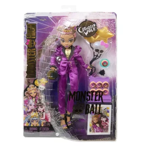 Модная кукла Monster High Клодин Вульф в Monster Ball Party Fashion с аксессуарами, изображение 6 из 7 слайдов