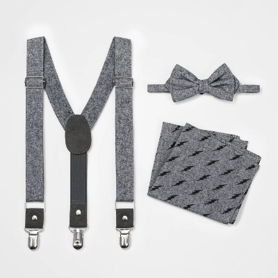 Boys' Adjustable Strap Suspender Set - Cat & Jack™ Gray