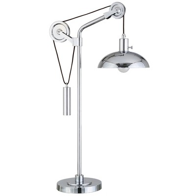 Hudson and Canal 33.5" Tall Solid Wheel Pulley System Table Lamp with Metal Shade