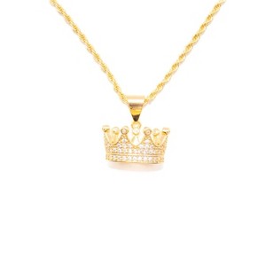 Aria Jeweler Inc Chain with Gold Crown Pendant - 1 of 2