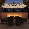 Costway 10 FT Solar Offset Hanging Umbrella Patio Cantilever Umbrella with 32 LED Lights Brown/Turquoise/Beige/Gray/Red - 2 of 4