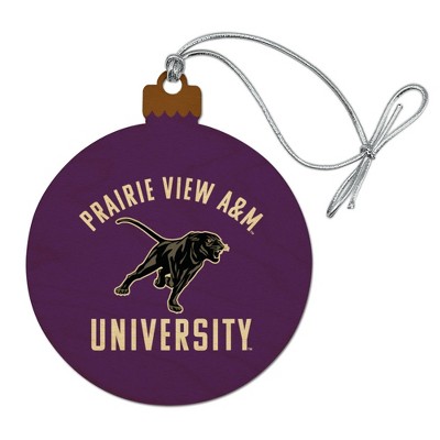 Prairie View A&M Panthers Logo Wood Christmas Tree Holiday Ornament