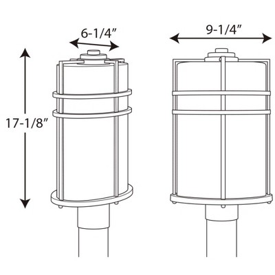 Black Aluminum 17" Outdoor Wall Lantern with Etched Glass Shade