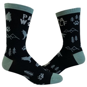 Crazy Dog T-Shirts Men's Papa Wolf Socks Funny Fathers Day Howl Forest Camping Graphic Novelty Footwear - 1 of 4