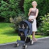 Tangkula 4 Wheels Pet Stroller Folding Cat Dog Stroller W/Storage Basket & Tray Adjustable Canopy All-Terrain EVA Wheels Foldable Cart - 2 of 4