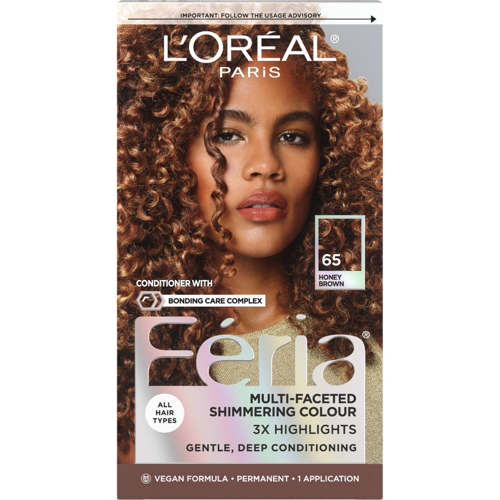 Photos - Hair Dye LOreal L'Oreal Paris Feria Permanent Hair Color - 65 Honey Brown - 6.3 fl oz 