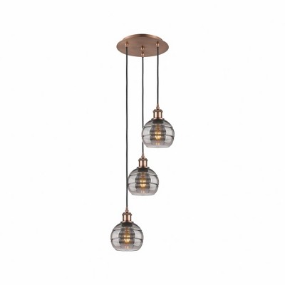 Rochester - 3 Light Cord Hung Multi Pendant In Industrial Style-24.38 Inches Tall and 12.38 Inches Wide