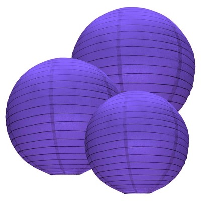 Multi Size Paper Lanterns Purple 