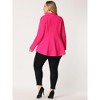 Agnes Orinda Women's Plus Size High-Low Peplum Button Work Elegant Blazers - 4 of 4