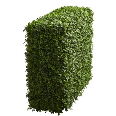 39" Green Plastic Boxwood Artificial Hedge for Indoor/Outdoor Use