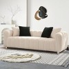 Modern Corduroy Sofa with Deep Cushions and Metal Legs for Living Room -3irtyhousy - 2 of 4