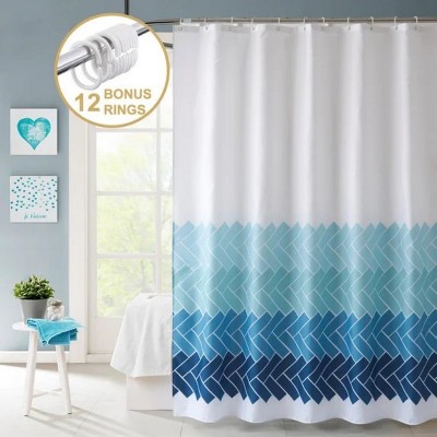 LunaLulinlk Weighted-Hem Fabric Bathroom Curtain