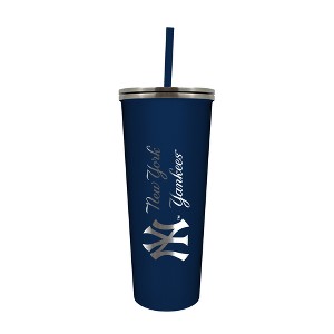 MLB New York Yankees 24oz Skinny Tumbler with Straw - 1 of 4